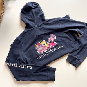 Vineyard Vines Girl’s Blue Lacrosse Hooded Shirt | Medium 12/14
